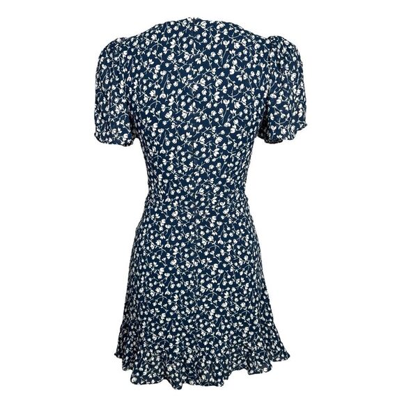 Not for sale  — Reformation Beesley Dress Navy White Floral Flutter Sleeve  Mini - Picture 5 of 14